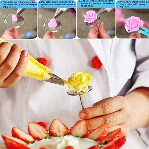 Suministros para Decoración de Tartas 75pcs - Kit de Decoración Profesional para Cupcakes - Suministros de Horneado Giratorios, Bolsas de Esmerilado y Ribetes y Puntas, Espátula de Glaseado y Otras