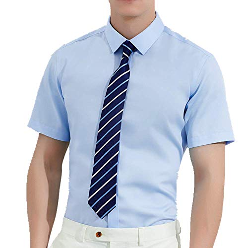 Summer New Business - Camisa de manga media manga para hombre, algodón líquido, amoníaco Azul azul XXXXXXXXL