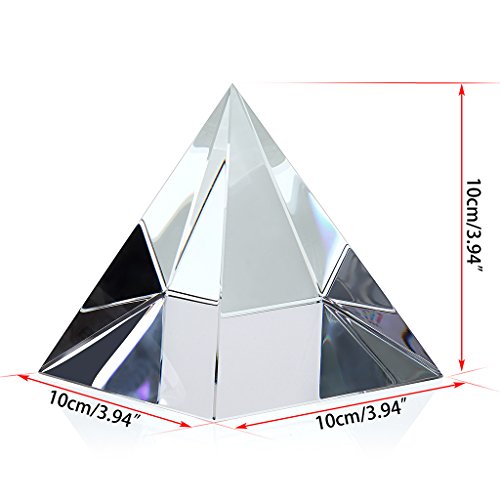 SUMNACON Cristal Pirámide de Cristal Clara y una Belle Caja, para fotografía, decoración, Regalo o Prensa – Papel etc. (100 mm)