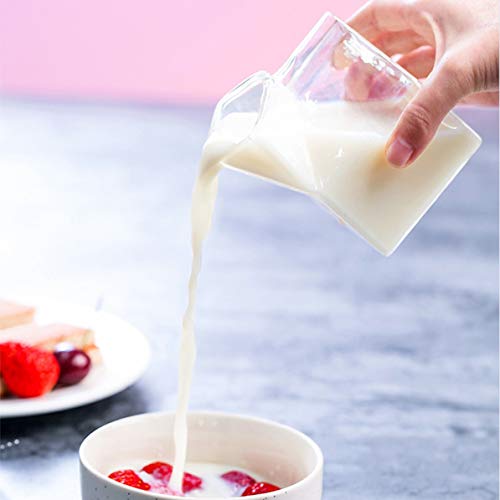 Sunnyflowk Glass Milk Glass Cups Creative American Cartones de Leche Novedad Milk Coffee Juice Cup Crystal Breakfast Contenedor Box Can Microondas