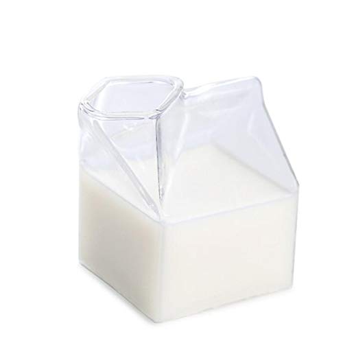 Sunnyflowk Glass Milk Glass Cups Creative American Cartones de Leche Novedad Milk Coffee Juice Cup Crystal Breakfast Contenedor Box Can Microondas