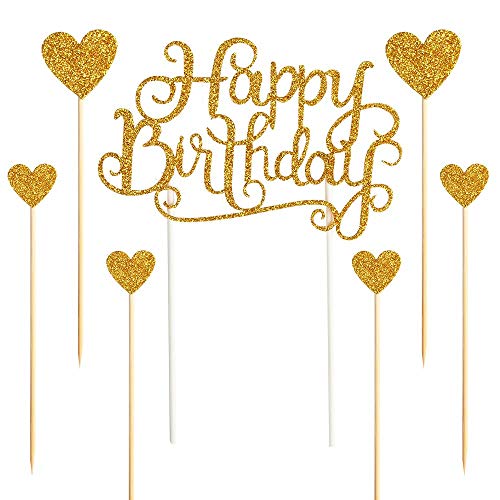 Sunshine smile Topper Feliz cumpleaños,Happy Birthday Decoraciones para Tarta,Happy Birthday Cake Topper,Cake Topper Estrellas,Topper de Pastel de cumpleaños(28 Piezas)