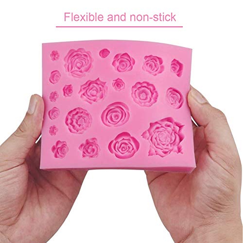 SUNSK Moldes de Pastel de Silicona Fondant 3D Molde de Flores Hojas Mariposas Molde Decoración de Tartas Herramientas para Hacer Bricolaje Dulces Chocolate Jabón Moldes 3 Piezas