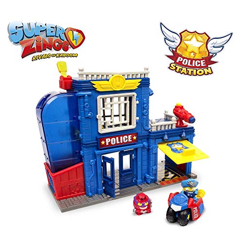 SuperZings - Estación de Policía (PSZSP112IN01) con 2 Exclusivas Figuras y 1 Moto