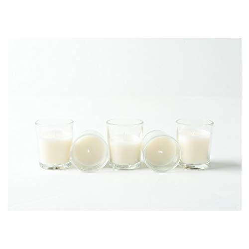 Supreme Lights Velas votivas en Vidrio Blanco, Juego de 24 a 12 Horas de Tiempo de Quemado, Velas estables Transparentes sin Perfume para cumpleaños, Fiestas, Bodas, Celebraciones, hogar y Catering