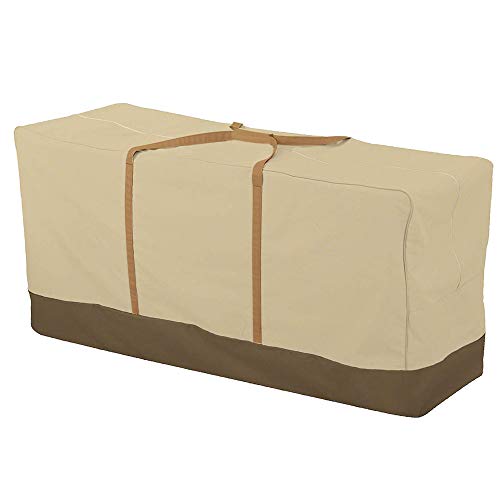 SurfMall 600D Bolsa de Almacenamiento de Muebles de jardín Impermeable para cojín, Tela Oxford con Cremallera a Prueba de Herrumbre, Organizadores con Asas Resistentes (152x71x51 cm)