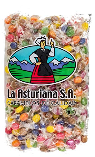 Surtido Nene La Asturiana - Pequeño caramelo duro,diversos sabores, con forma redonda y doble lazo, sin gluten, bolsa 1 kilo