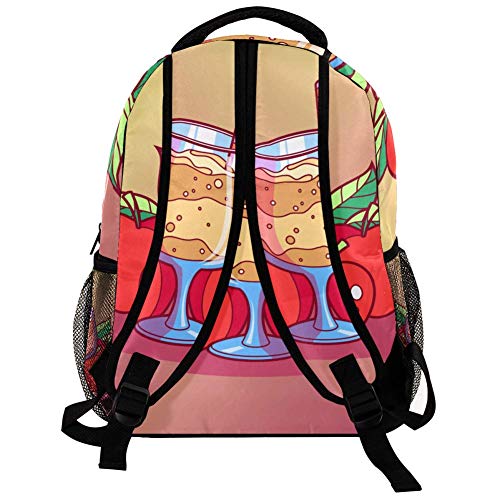 Sweet Fruits Sidra Slush Mochila para estudiantes de escuela primaria y media bolsa de libro al aire libre viaje senderismo paquete tendencia casual gran capacidad para niñas niños