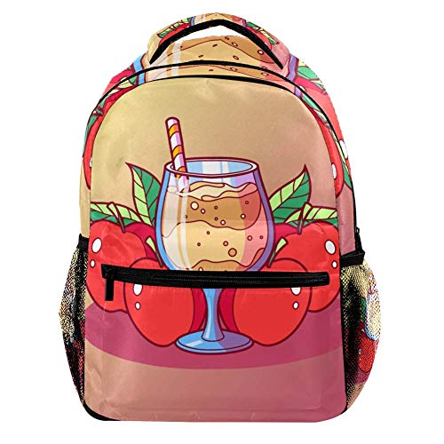 Sweet Fruits Sidra Slush Mochila para estudiantes de escuela primaria y media bolsa de libro al aire libre viaje senderismo paquete tendencia casual gran capacidad para niñas niños