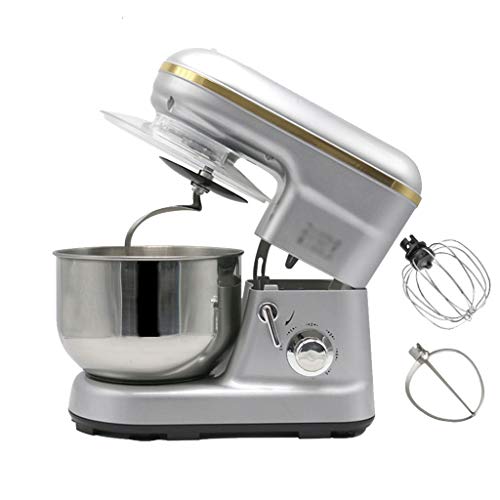 SWQG-Sartén 5 litros 1200W Eléctrico Batidora Amasadora  Pie de Cocina de Acero Inoxidable de Cocina Mezclador Tazón de Crema Máquina Masa Blender Profesionales