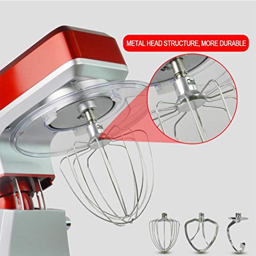 SWQG-Sartén Batidora Amasadora  Eléctrico de Gran Capacidad 7L Acero Inoxidable Tazón Automática Blender Huevo Batidor Máquina Chef Torta Pan Masa Mezclador con Cabeza Inclinable Mezclador 1200W