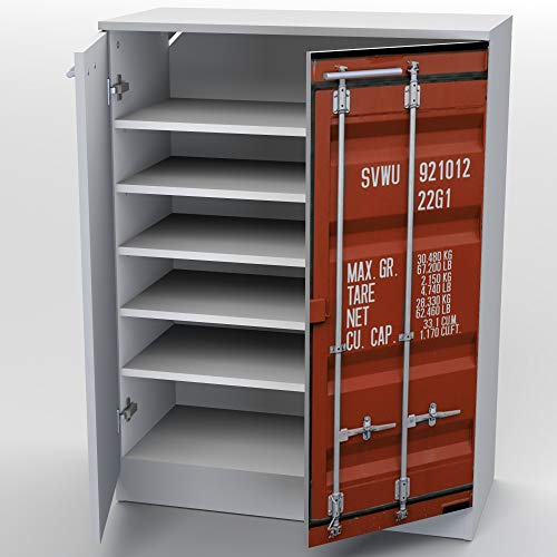 SZ Suarez Zapatero Estilo Industrial habitación Dormitorio Entrada Pasillo Rojo Blanco 6 estantes 100x75x36