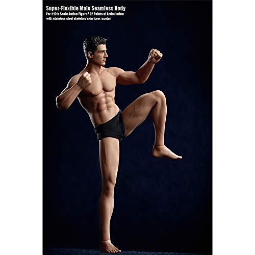 SZDM 1/12 Cuerpo De Hombre Musculoso Recubierto De Goma con La Figura del Soldado Soldado Boceto Incluyendo La Forma De La Cabeza TM01A TM02A (Normal)