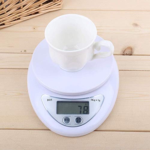 SZIYV 5kg / 1g Digital Escalas de Cocina, balanza Digital portátil LED electrónico Escala del alimento Medición de Peso con Pilas Unidad de Medida Medición de Peso Cocina Gadget en g/LB/oz