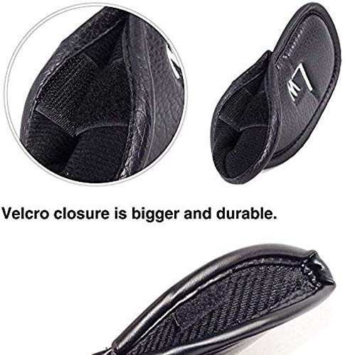 SZIYV Cubiertas 12pcs Palos de Golf Cabeza del Hierro, Hierro Número de Golf Cubierta de la Cabeza Conjunto de Piel Etiquetas 12pcs Tag Putter Golf Club Headcovers con número Protege la Caja Azul