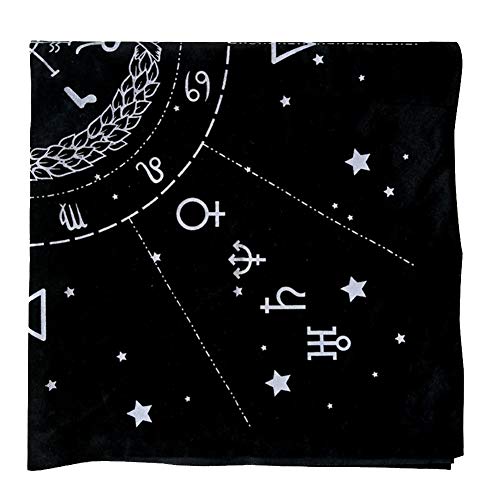 szlsl88 Mantel de Tarot de 19 Pulgadas, Tela de Tarot, Altar pagano Triple astrología Tela de Tarot Impresiones misteriosas Cubierta de Mesa de Tarot