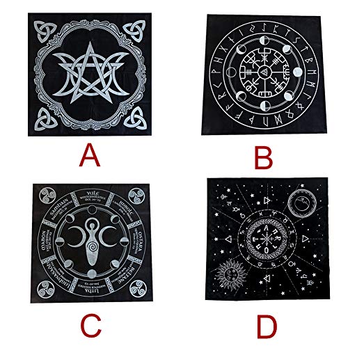 szlsl88 Mantel de Tarot de 19 Pulgadas, Tela de Tarot, Altar pagano Triple astrología Tela de Tarot Impresiones misteriosas Cubierta de Mesa de Tarot