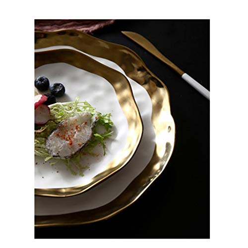 SZQ-Platos de Postre Placa de cerámica Phnom Penh, Plato de cerámica de limón Plato de cerámica de Patata Dulce Plato de cerámica de arándanos Tamaño 25CM * 25CM * 2.8CM Platos hondos