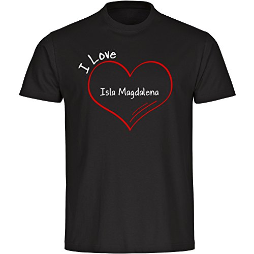 T-Shirt cuello redondo manga corta modern I Love isla magdalena negro infantiles 128 A 176 Negro negro Talla:176