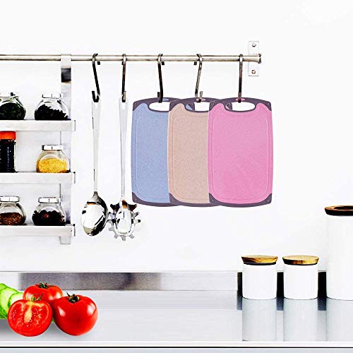 Tabla de Cortar, 2 Piezas Tabla de Cortar de Plástico, Tablas de Cortar de Colores, Tabla de Cortar de Cocina, Tabla de Cortar Antideslizante, para Preparación de Alimentos de Cocina, Carne, Verduras