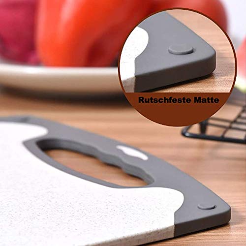 Tabla de Cortar, 2 Piezas Tabla de Cortar de Plástico, Tablas de Cortar de Colores, Tabla de Cortar de Cocina, Tabla de Cortar Antideslizante, para Preparación de Alimentos de Cocina, Carne, Verduras