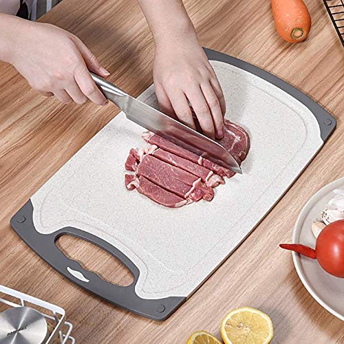 Tabla de Cortar, 2 Piezas Tabla de Cortar de Plástico, Tablas de Cortar de Colores, Tabla de Cortar de Cocina, Tabla de Cortar Antideslizante, para Preparación de Alimentos de Cocina, Carne, Verduras