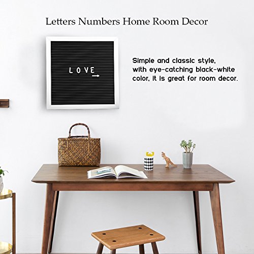 Tablero de la Letra - Números de Letras cambiables de la Muestra, decoración de la Sala de Estar, Tablero de la Carta del Fieltro del Mensaje, los 25cm * 25cm (Color : White Frame)