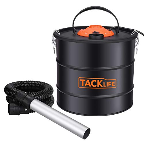 TACKLIFE Aspirador de Cenizas, 800W, 18L Colector de Polvo, Soplador 140W, 1.3M Tubo Flexible + 0.2M Tubo Aluminio, Cable 5M, Para Chimeneas, Estufas y Quemadores de Madera - PVC03A