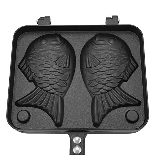 Taiyaki Máquina para hacer pasteles en forma de pez Utensilios para hornear antiadherentes Máquina para hacer gofres Molde de aleación de aluminio Molde doble para hornear Herramientas para hornear To