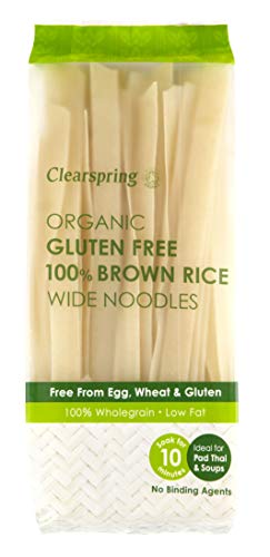 Tallarines de arroz integral sin gluten, Clearspring 200 g