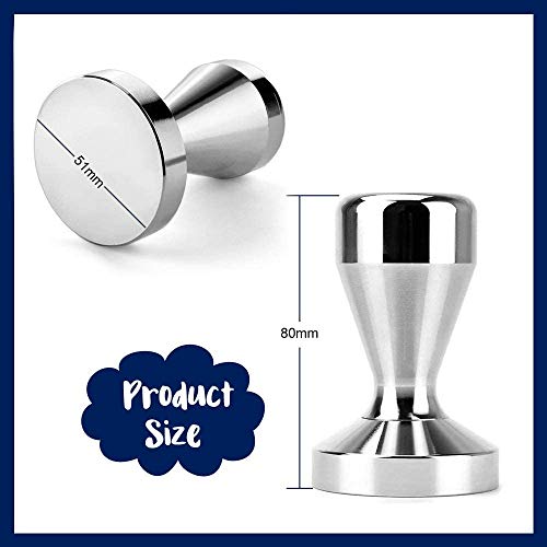 Tamper de café, prensa de café espresso Acero inoxidable Color plata 51mm Tamper Coffee Shop Supplies