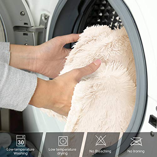 TAOCOCO Manta acogedora Manta de Piel Manta Viva Microfibra Manta de Microfibra Manta de Lana Manta de sofá Manta de Aire Acondicionado de día luz para sofá Cama (Blanco Crema, 160_x_200_cm)