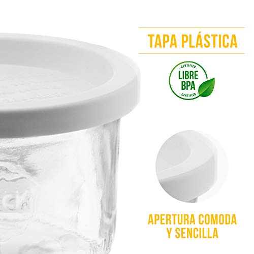 TAPAS & ENVASES RIOJA Weck Tarros Cristal Botes con Tapa de clipar para conservas sin bpa Tarro hermetico de Cocina para congelador microondas Pack de 10 tarros Weck de 200 Ml