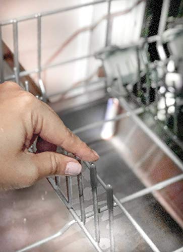 Tapas para la estante del lavavajillas [100 piezas, gris] GARANTÍA DE 1 AÑO - Para la cesta del lavaplatos | CALIDAD PREMIUM | Tine Rust Protection Caps | Para todos los modelos
