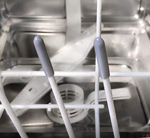 Tapas para la estante del lavavajillas [100 piezas, gris] GARANTÍA DE 1 AÑO - Para la cesta del lavaplatos | CALIDAD PREMIUM | Tine Rust Protection Caps | Para todos los modelos