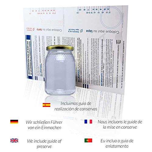 Tapas Rioja 380 ml (1/2 kg) -Medio Pack 25 u. Tarro de Cristal para Miel, Unidades