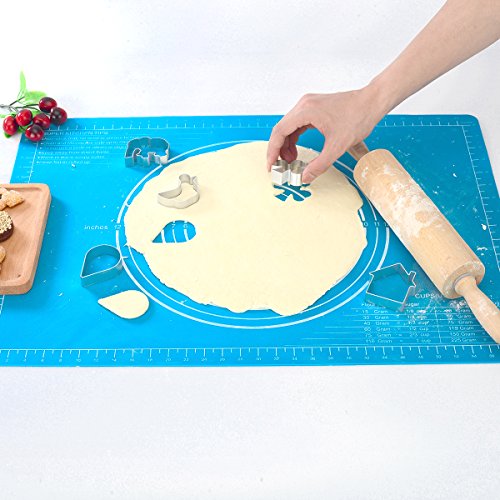 Tapete de Silicona Extra Grande para pastelería con Medidas 65×45 cm, Tapetes para amasar y hornear, Tapete para Pasta/ Pizza/ Torta/ Pastel/ Galletas/ Pan/ Fondant, Resistente al calor, sin BPA