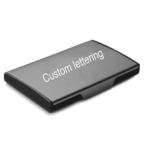 Tarjetero Titular de la tarjeta de visita de acero titanium para hombres y mujeres Caja de tarjeta de visita para empresas Cartas láser personalizadas, Regalos hermosos Caso de la tarjeta de negocio