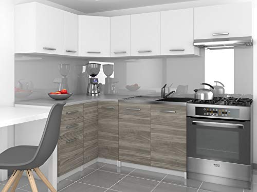 Tarraco Comercial Muebles de Cocina Completa Lidia Blanco/Gris 360 cm