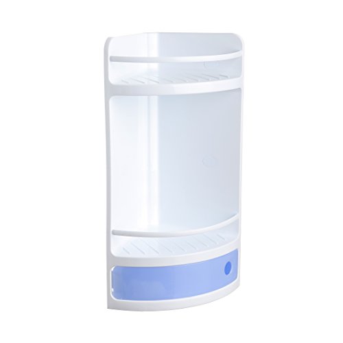 Tatay 4432000 - Mueble de baño rinconero con cajón Azul, 20 x 20 x 50 cm