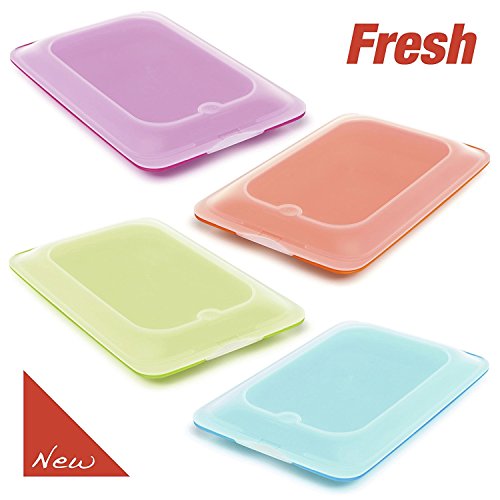 Tatay Lote 8 Porta Embutidos y Alimentos Fresh en Colores Surtidos Azul, Naranja, Verde y Rosa, Medidas 17 x 3.2 x 25.2 cm