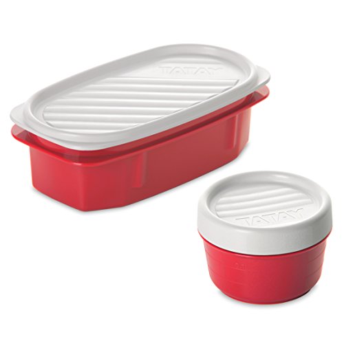 TATAY Urban Food Casual - Bolsa térmica porta alimentos con 4 tapers herméticos incluidos, 3 litros de capacidad, Rojo (Red Strawberry), 22.5 x 10 x 22 cm
