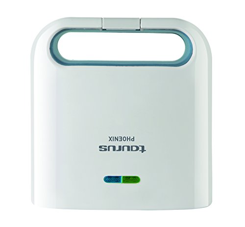 Taurus Phoenix Sandwichera (800 W, 2 Indicadores Luminosos, Placas Cuadradas Antiadherentes), 1 Liter, 0 Decibeles, Blanco