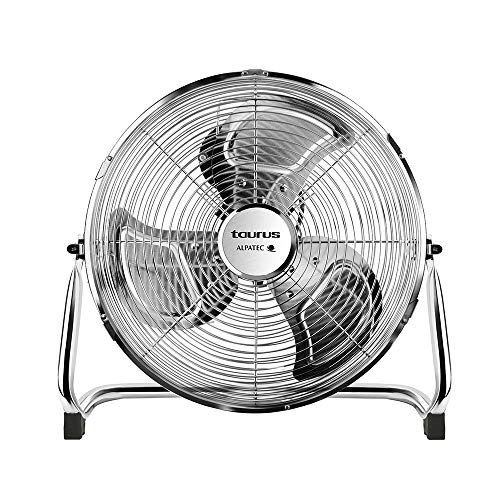 Taurus Sirocco 18 - Ventilador circulador de aire, 3 velocidades, 3 hélices metálicas, 45 cm de diámetro, inclinación ajustable, 120 W, rejilla extraíble, silencioso, base antideslizante