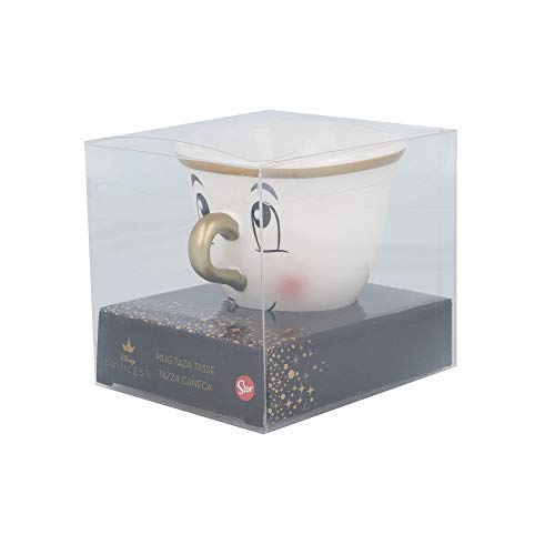 TAZA CERAMICA 3D 190 ML | CHIP LA BELLA Y LA BESTIA EN CAJA REGALO