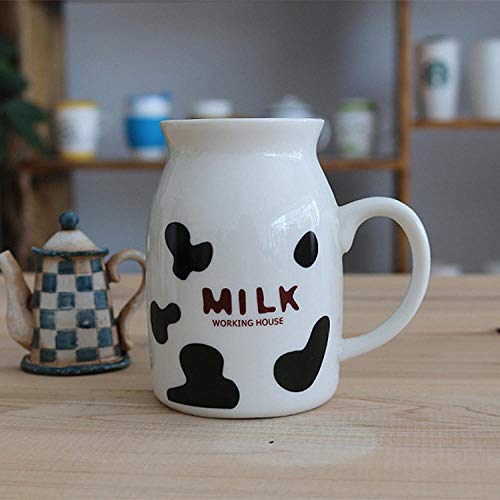 Taza de cerámica 250 ml Patrón de vaca creativa Pareja de dibujos animados única Taza de café Taza de leche Taza de té al por mayor @ 03