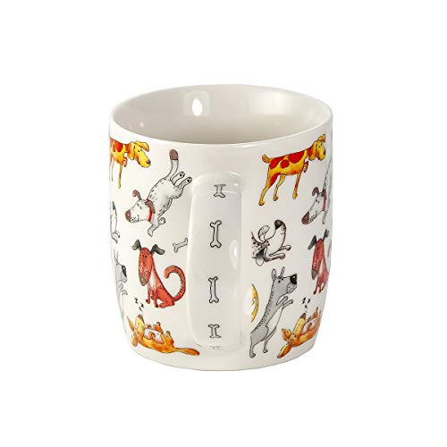 Taza Desayuno Originales de Porcelana Fina, Taza de Café con Diseño de Perros Divertidos, Regalo para Mujer y Hombres Amantes de los Perro
