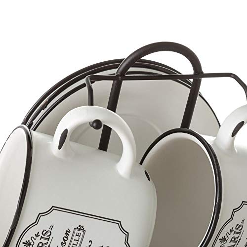 Tazas de café de cerámica negra vintage para cocina France - LOLAhome