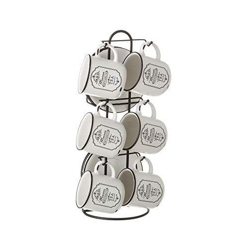 Tazas de café de cerámica negra vintage para cocina France - LOLAhome