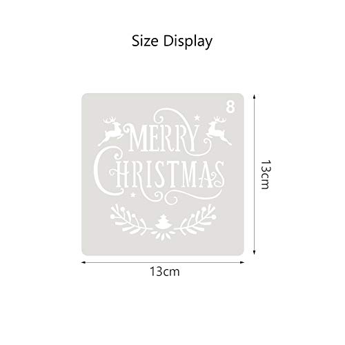 TAZEMAT 30 Hojas Navidad Plantillas para Pintar Plantilla Navideña para Manualidades DIY Artesanía Sténcil para Dibujar Papá Noel Árbol de Navidad sobre Papel Ventana Madera Reutilizable 13 × 13cm
